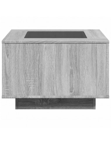 Tavolino Salotto con LED Grigio Sonoma 60x60x40 cm Multistrato
