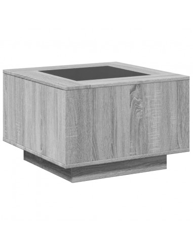 Tavolino Salotto con LED Grigio Sonoma 60x60x40 cm Multistrato