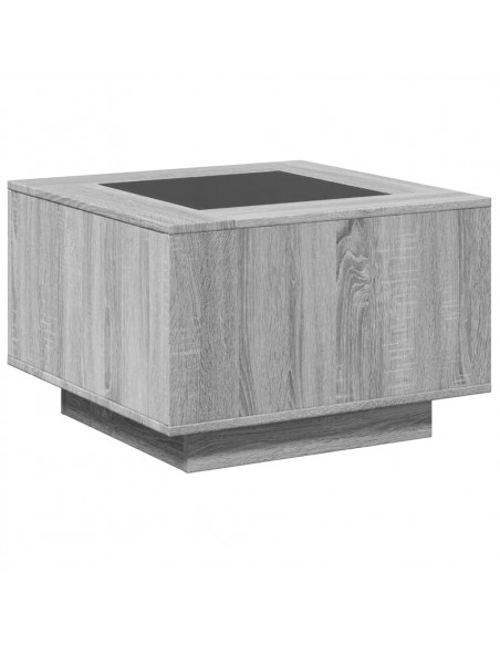 Tavolino Salotto con LED Grigio Sonoma 60x60x40 cm Multistrato