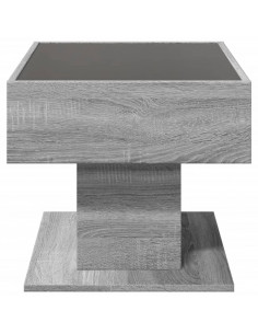 Tavolino Salotto con LED Grigio Sonoma 70x50x45 cm Multistrato 2