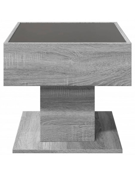 Tavolino Salotto con LED Grigio Sonoma 70x50x45 cm Multistrato