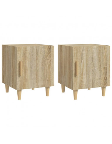 Comodini 2 pz Rovere Sonoma in Legno Multistrato