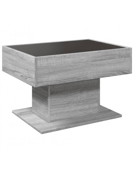 Tavolino Salotto con LED Grigio Sonoma 70x50x45 cm Multistrato