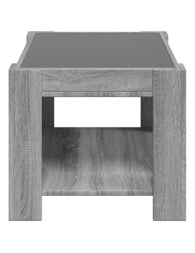 Tavolino Salotto con LED Grigio Sonoma 73x53x45 cm Multistrato