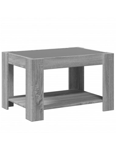 Tavolino Salotto con LED Grigio Sonoma 73x53x45 cm Multistrato