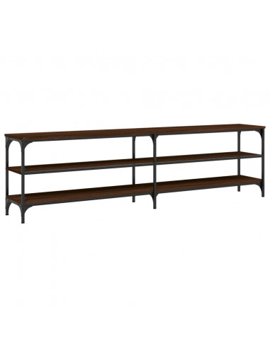 Mobile TV Rovere Marrone 180x30x50cm Legno Multistrato Metallo