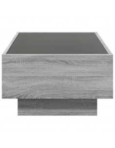 Tavolino Salotto con LED Grigio Sonoma 90x50x30 cm Multistrato 2
