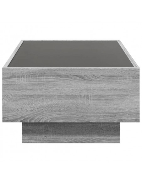 Tavolino Salotto con LED Grigio Sonoma 90x50x30 cm Multistrato