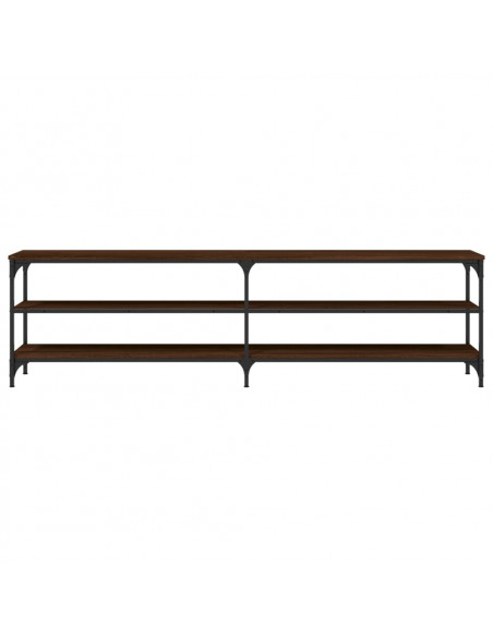 Mobile TV Rovere Marrone 180x30x50cm Legno Multistrato Metallo