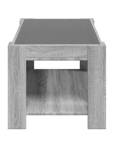 Tavolino Salotto con LED Grigio Sonoma 93x53x45 cm Multistrato