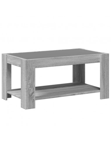 Tavolino Salotto con LED Grigio Sonoma 93x53x45 cm Multistrato