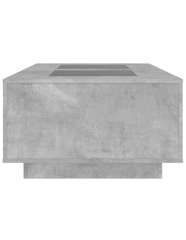 Tavolino Salotto con LED Infinity Grigio Cemento 116x69x40 cm