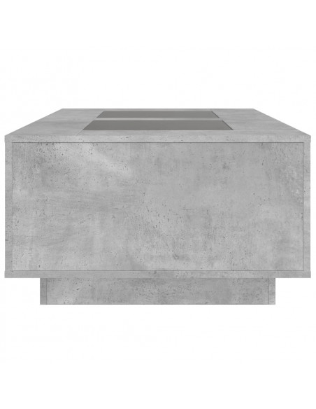 Tavolino Salotto con LED Infinity Grigio Cemento 116x69x40 cm