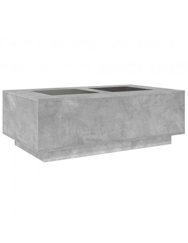Tavolino Salotto con LED Infinity Grigio Cemento 116x69x40 cm