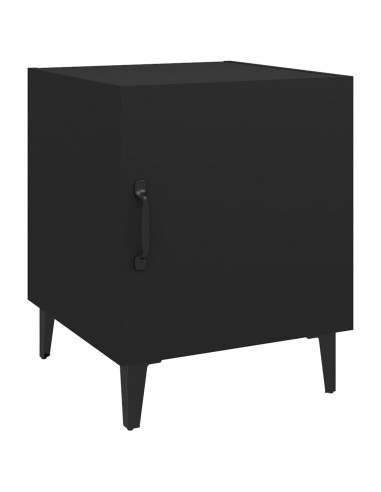 Comodini 2 pz Neri in Legno Multistrato