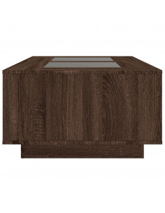 Tavolino Salotto con LED Infinity Rovere Marrone 116x69x40 cm 2