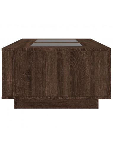 Tavolino Salotto con LED Infinity Rovere Marrone 116x69x40 cm