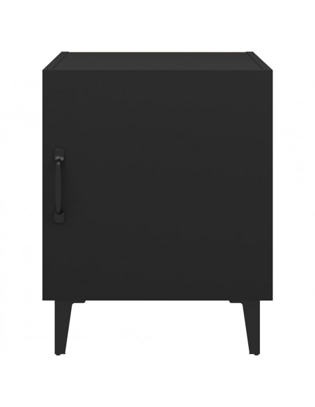 Comodini 2 pz Neri in Legno Multistrato