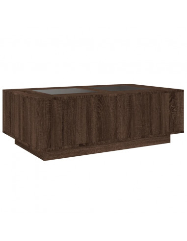 Tavolino Salotto con LED Infinity Rovere Marrone 116x69x40 cm