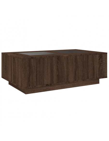 Tavolino Salotto con LED Infinity Rovere Marrone 116x69x40 cm