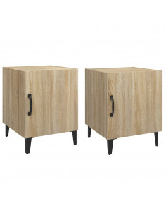 Comodini 2 pz Rovere Sonoma in Legno Multistrato 2