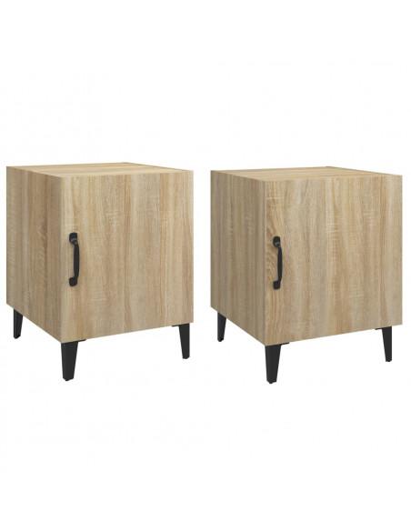 Comodini 2 pz Rovere Sonoma in Legno Multistrato