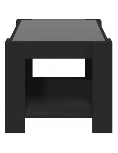 Tavolino Salotto con LED Nero 73x53x45 cm Legno Multistrato 2
