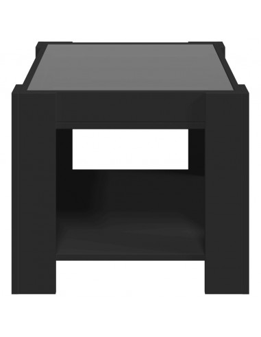 Tavolino Salotto con LED Nero 73x53x45 cm Legno Multistrato