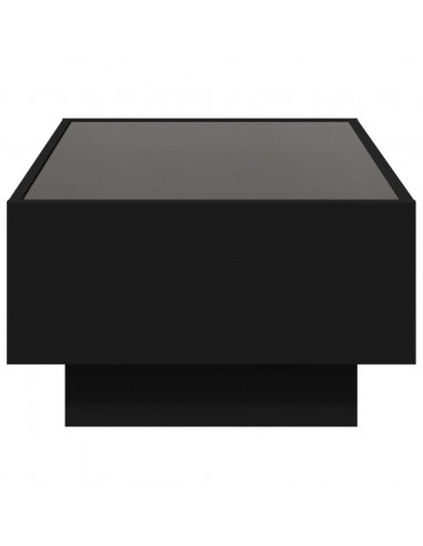 Tavolino Salotto con LED Nero 90x50x30 cm Legno Multistrato