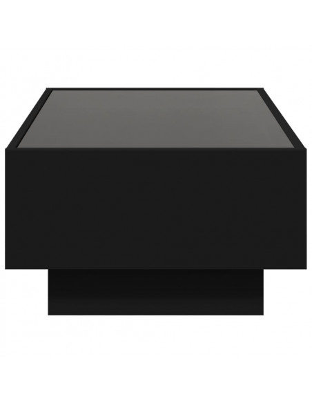 Tavolino Salotto con LED Nero 90x50x30 cm Legno Multistrato