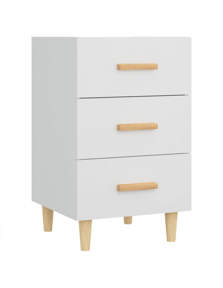 Comodino Bianco 40x40x66 cm in Legno Multistrato