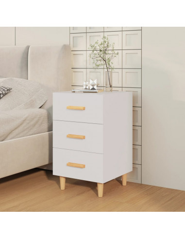 Comodino Bianco 40x40x66 cm in Legno Multistrato