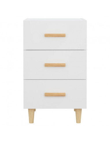 Comodino Bianco 40x40x66 cm in Legno Multistrato
