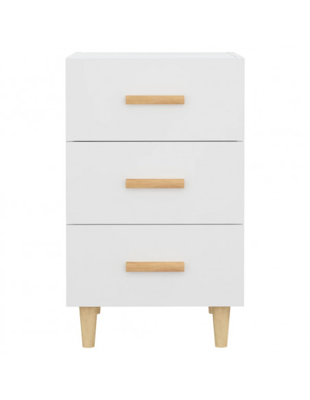 Comodino Bianco 40x40x66 cm in Legno Multistrato