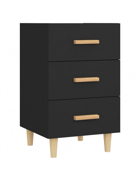 Comodino Nero 40x40x66 cm in Legno Multistrato