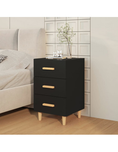 Comodino Nero 40x40x66 cm in Legno Multistrato