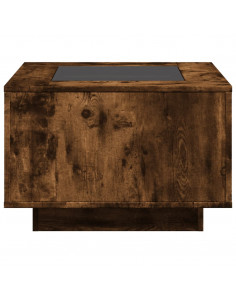 Tavolino Salotto con LED Rovere Fumo 60x60x40 cm Multistrato 2