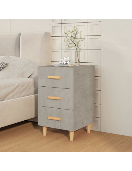 Comodino Grigio Cemento 40x40x66 cm in Legno Multistrato