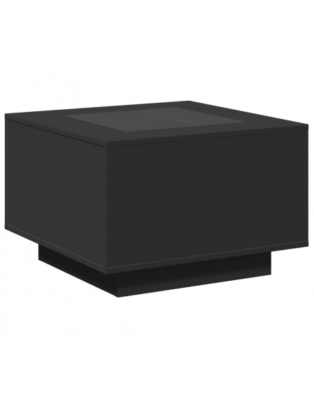 Tavolino Salotto con LED Rovere Fumo 60x60x40 cm Multistrato