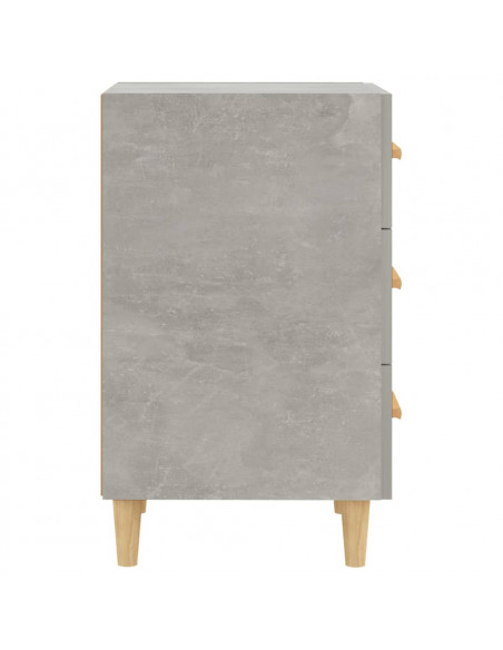 Comodino Grigio Cemento 40x40x66 cm in Legno Multistrato