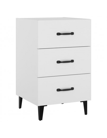Comodino Bianco 40x40x66 cm in Legno Multistrato