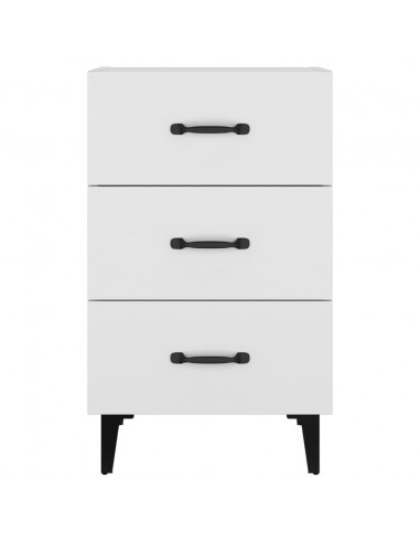 Comodino Bianco 40x40x66 cm in Legno Multistrato