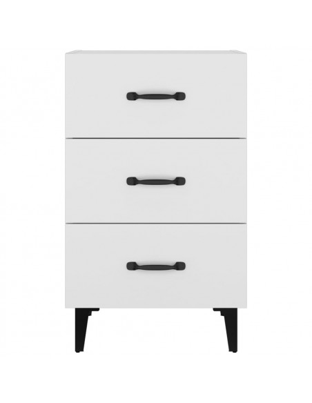 Comodino Bianco 40x40x66 cm in Legno Multistrato