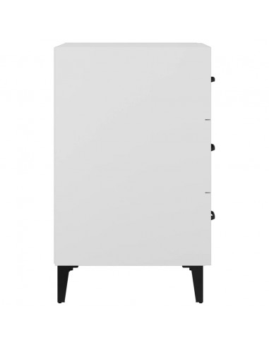 Comodino Bianco 40x40x66 cm in Legno Multistrato