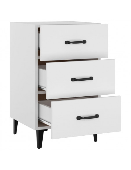 Comodino Bianco 40x40x66 cm in Legno Multistrato