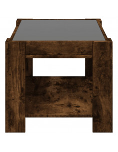 Tavolino Salotto con LED Rovere Fumo 73x53x45 cm Multistrato 2