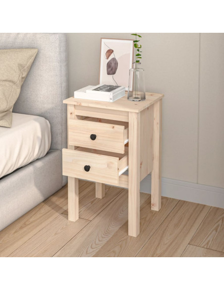 Comodini 2 pz 40x35x61,5 cm in Legno Massello di Pino