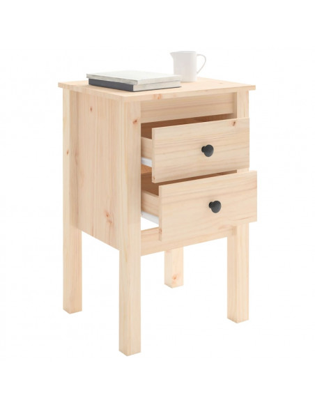 Comodini 2 pz 40x35x61,5 cm in Legno Massello di Pino