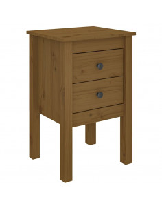 Comodino Miele 40x35x61,5 cm in Legno Massello di Pino 2