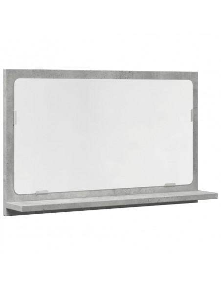 Mobile Bagno con Specchio Grigio Cemento 60x11x37 cm Truciolato